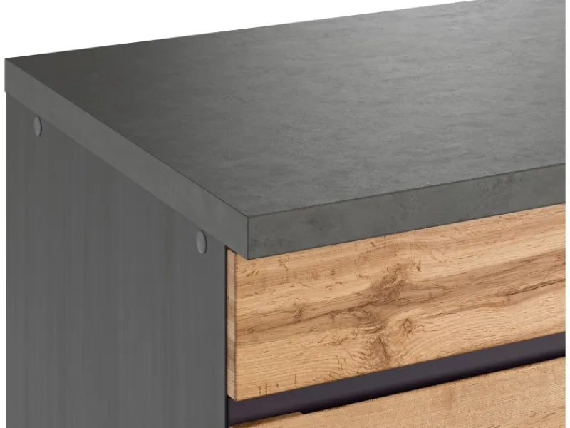 Held Möbel Küchenschränke<Küchen-Eckschrank Turin 120 cm Wotaneiche/Graphit