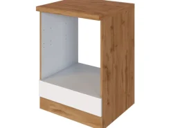Hot Held Möbel Küchen-Herdumbau Sorrento 60x85xT60cm Nische f. Ofen Weiß-WotanEiche