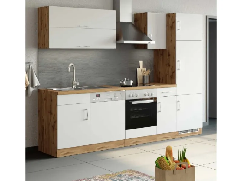 Held Möbel Küchen-Hängeschrank Sorrento BxHxT 40cm x 57cm x 34cm Weiß-Wotaneiche< Küchenschränke