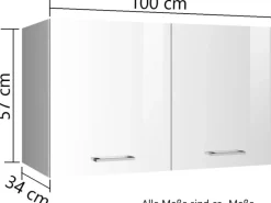 Held Möbel Küchenschränke<Küchen-Hängeschrank Mailand 100 cm Hochglanz /