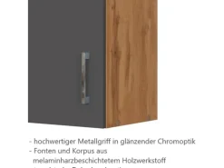 Online Held Möbel Küchen-Hängeschrank Sorrento BxHxT 40x57x34cm Anthrazit-Wotaneiche