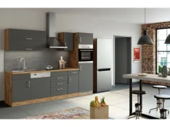 Online Held Möbel Küchen-Hängeschrank Sorrento BxHxT 40x57x34cm Anthrazit-Wotaneiche