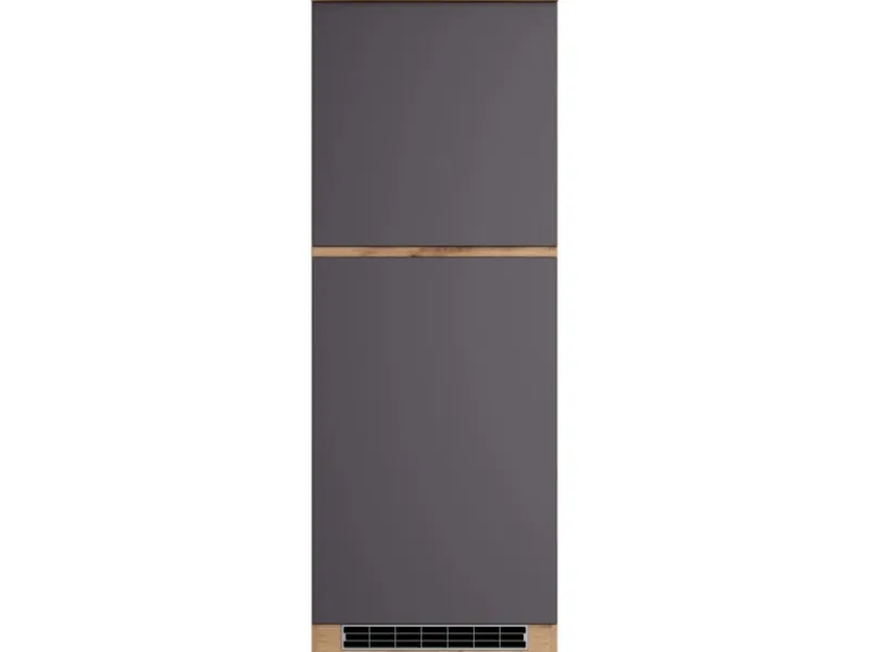 Held Möbel Küchen-Kühlschrankumbauschrank Turin 60 cm Graphit/Wotaneiche Graphit-Wotaneiche