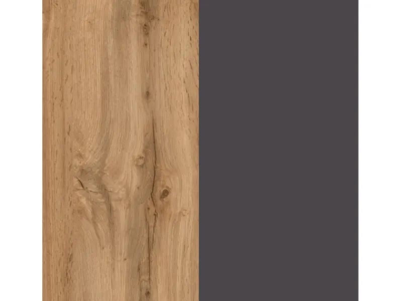 Held Möbel Küchen-Kühlschrankumbauschrank Turin 60 cm Graphit/Wotaneiche Graphit-Wotaneiche