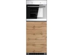 Clearance Held Möbel Küchen-Kühlschrank/Ofenumbauschrank  Turin 60 cm Wotaneiche/Graphit Wotaneiche-Graphit