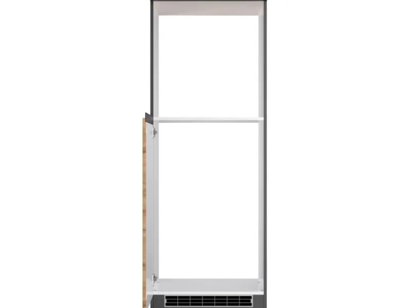 Clearance Held Möbel Küchen-Kühlschrank/Ofenumbauschrank Turin 60 cm Wotaneiche/Graphit Wotaneiche-Graphit