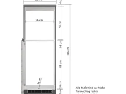 Clearance Held Möbel Küchen-Kühlschrank/Ofenumbauschrank Turin 60 cm Wotaneiche/Graphit Wotaneiche-Graphit