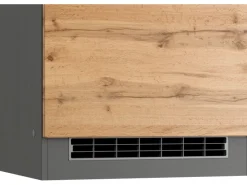 Clearance Held Möbel Küchen-Kühlschrank/Ofenumbauschrank Turin 60 cm Wotaneiche/Graphit Wotaneiche-Graphit