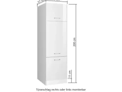 Held Möbel Küchen-Kühlschrankumbauschrank 60 cm Hochglanz /< Kühlschränke