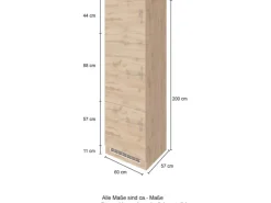 Held Möbel Gefrierschränke|Kühlschränke<Küchen-Kühlschrankumbau Sorrento B60 x H200 x T60cm Nische Wotaneiche