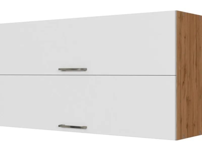 Sale Held Möbel Küchen-Klapphängeschrank Sorrento BxHxT 110x 57x 34cm Weiß-Wotaneiche