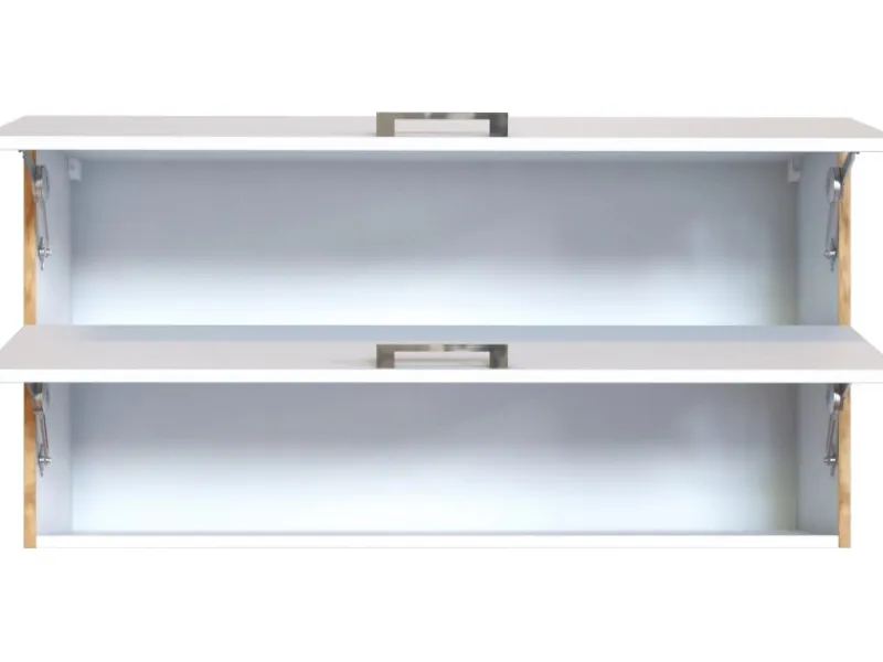 Sale Held Möbel Küchen-Klapphängeschrank Sorrento BxHxT 110x 57x 34cm Weiß-Wotaneiche