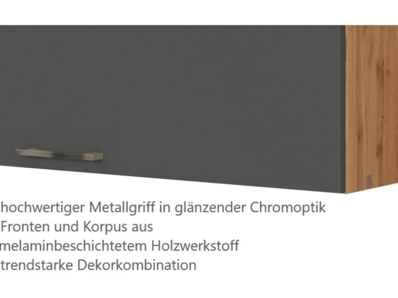 Held Möbel Küchen-Klapphängeschrank Sorrento B110xH57xT34cm Anthra.-WotanEiche
