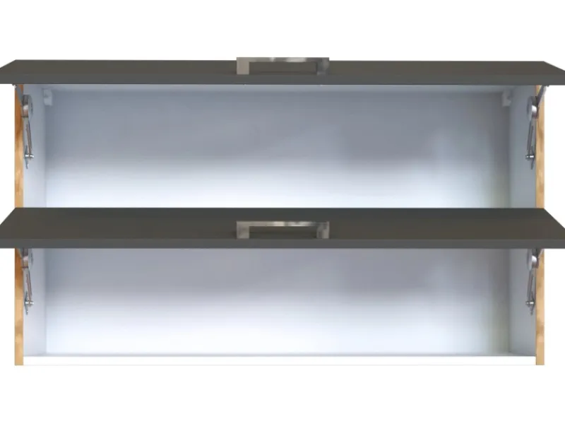 Sale Held Möbel Küchen-Klapphängeschrank Sorrento 100x57x34cm Anthra.-WotanEiche