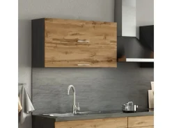 Discount Held Möbel Küchen-Klapphängeschrank Sorrento BxHxT 100x57x34cm Wotaneiche-Grafit