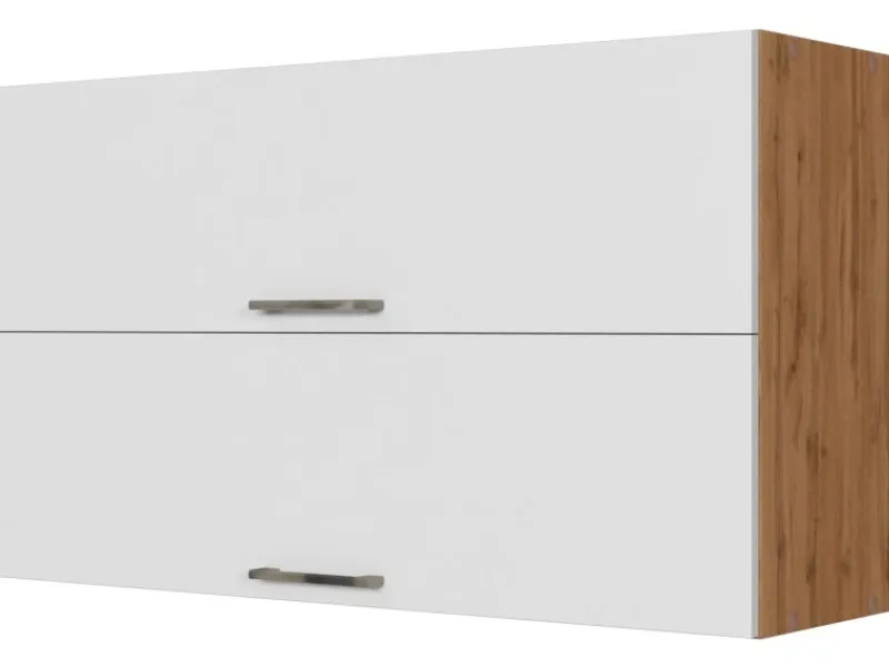 Best Held Möbel Küchen-Klapphängeschrank Sorrento BxHxT 100x 57x 34cm Weiß-Wotaneiche