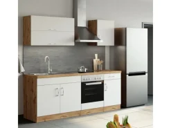 Best Held Möbel Küchen-Klapphängeschrank Sorrento BxHxT 100x 57x 34cm Weiß-Wotaneiche