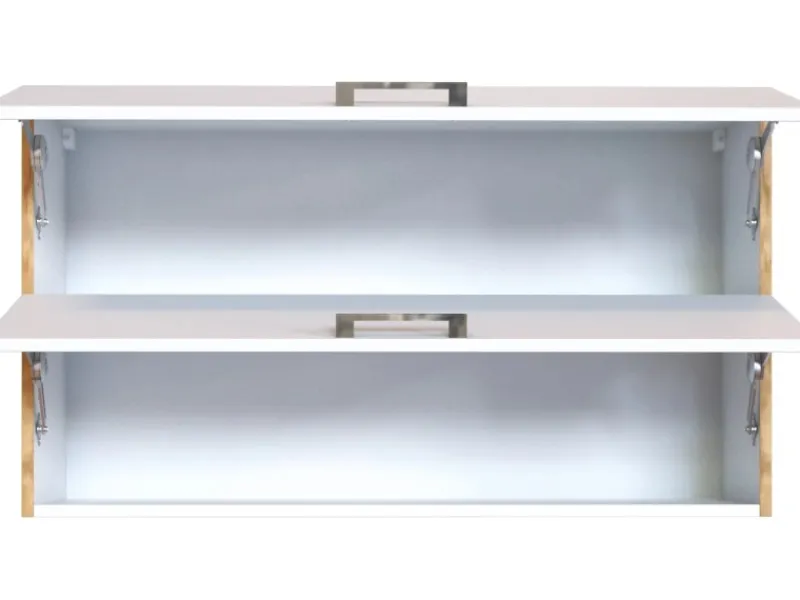 Best Held Möbel Küchen-Klapphängeschrank Sorrento BxHxT 100x 57x 34cm Weiß-Wotaneiche