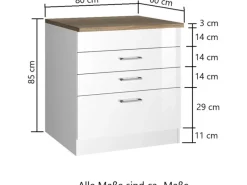 Held Möbel Kochfelder|Küchenschränke<Küchen-KochfeldKüchen-Umbauschrank Mailand 80 cm Hochglanz /