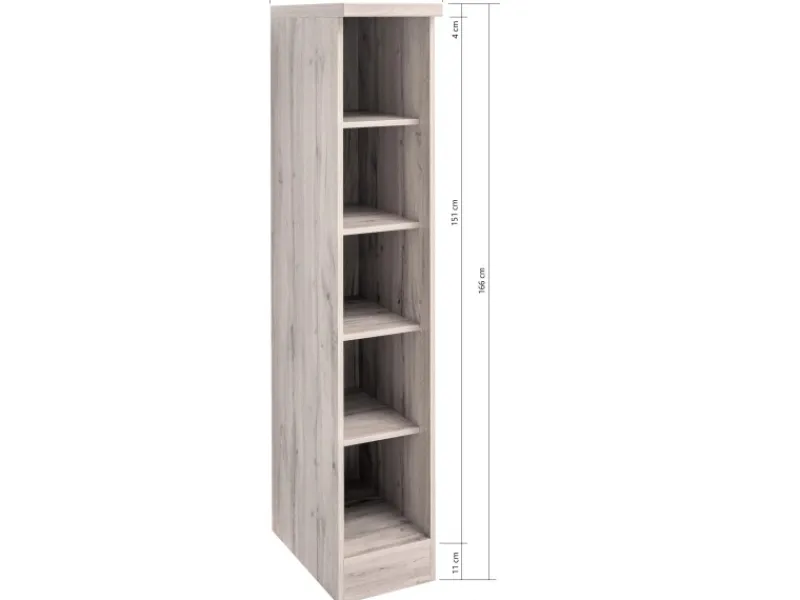 Held Möbel Küchen-Midi-Regal Turin 30 cm Wotaneiche/Graphit< Küchenregale