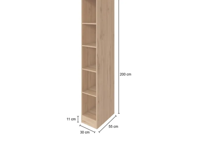 Held Möbel Küchenregal Sorrento BxHxT 30x 200x 60 cm 4 Einlegeböden Wotaneiche< Küchenregale|Gefrierschränke
