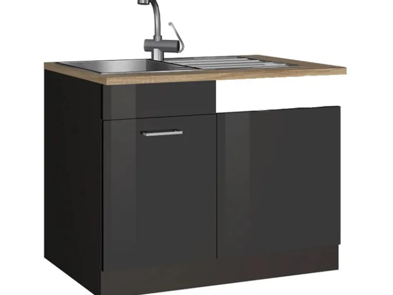 Held Möbel Küchenschränke<Küchen-Spülenunterschrank Mailand 110 cm Hochglanz /