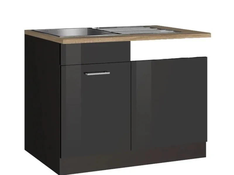 Held Möbel Küchenschränke<Küchen-Spülenunterschrank Mailand 110 cm Hochglanz /