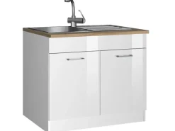 Held Möbel Küchen-Spülenunterschrank Mailand 100 cm Hochglanz /< Küchenschränke