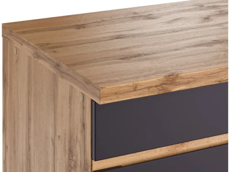 Held Möbel Küchenunterschrank Turin 120 cm Graphit/Wotaneiche< Single-Küchen|Pantryküchen