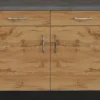 Held Möbel Küchen-Unterschrank Sorrento 100x85x60cm 2 Schub.  Wotan.-Graf.< Kühlschränke|Küchenschränke
