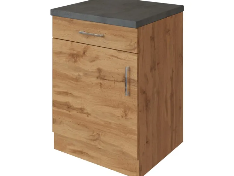 Held Möbel Küchen-Unterschrank Sorrento 50x85x60cm 1 Auszug WotanEiche< Kühlschränke|Küchenschränke