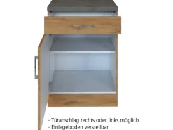 Held Möbel Küchen-Unterschrank Sorrento 50x85x60cm 1 Auszug WotanEiche< Kühlschränke|Küchenschränke