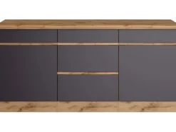 Held Möbel Küchenunterschrank Turin 180 cm Graphit/Wotaneiche< Küchenschränke