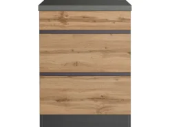 Held Möbel Küchenschränke<Küchenunterschrank Turin 60 cm mit Auszügen Wotaneiche/Graphit