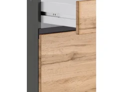 Held Möbel Einbauküchen<Küchenunterschrank Turin 60 cm 1 Tür 1 Schublade Wotaneiche/Graphit