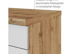 Sale Held Möbel Küchenzeile 300 cm Matt Weiß-Wotaneiche