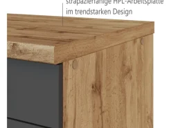 Clearance Held Möbel Küchenzeile 300 cm Matt Grau-Wotaneiche