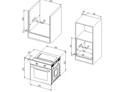New Held Möbel Küchenzeile Mailand 340 cm -Weiß Matt mit E-Geräten Weiß Hochglanz