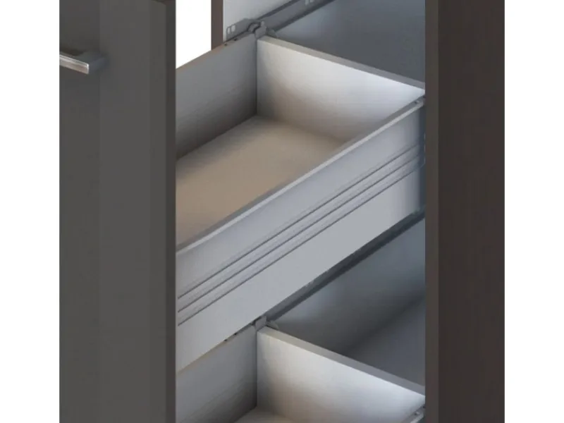 Held Möbel Küchenzeile Mailand 330 cm -Grau Matt ohne E-Geräte< Kühlschränke
