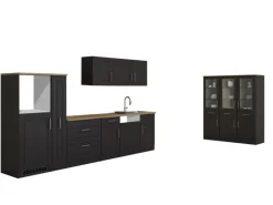 Held Möbel Küchenzeile Rom 330 cm Landhaus Grau Matt ohne E-Geräte< Landhausküchen