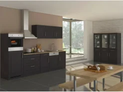 Held Möbel Landhausküchen|Kühlschränke<Küchenzeile Rom 300 cm Landhaus Grau Matt mit E-Geräten