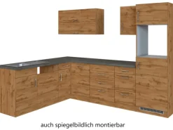 Held Möbel Winkelküchen<Küchenzeile Sorrento 210/ 270 cm Wotaneiche o. E-Geräte Winkel