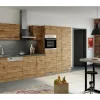 Held Möbel Gefrierschränke<Küchenzeile Sorrento 360 cm Wotaneiche-Wotaneiche ohne E-Geräte