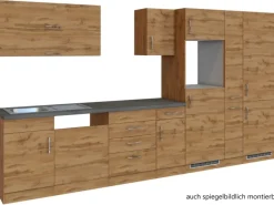Held Möbel Gefrierschränke<Küchenzeile Sorrento 360 cm Wotaneiche-Wotaneiche ohne E-Geräte