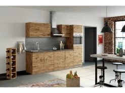 Discount Held Möbel Küchenzeile Sorrento 270 cm Wotaneiche-Wotaneiche