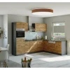 Held Möbel Winkelküchen<Küchenzeile Sorrento 210/ 270 cm Wotaneiche-Grafit o. E-Geräte Winkel