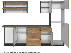 Held Möbel Winkelküchen<Küchenzeile Sorrento 210/ 270 cm Wotaneiche-Grafit o. E-Geräte Winkel