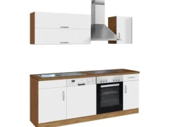 Held Möbel Single-Küchen|Herde<Küchenzeile Sorrento 210 cm Weiß-Wotaneiche
