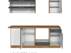 Held Möbel Winkelküchen|Kühlschränke<Küchenzeile Sorrento 210 cm Anthrazit-Wotaneiche ohne E-Geräte Winkel