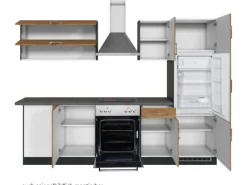 Held Möbel Herde|Kochfelder<Küchenzeile Sorrento 210/270 cm Wotaneiche-Grafit Winkel